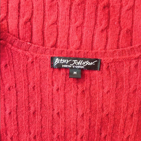 Red Betsey Johnson Cable Knit Dress - Picture 4 of 7